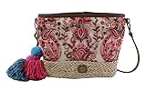 capazo rafia bebe  Eferri 0JV1659, Capazo Playa Bandolera Etnico Boho Mujer Rafia, Marrón, 24x32x7 cm