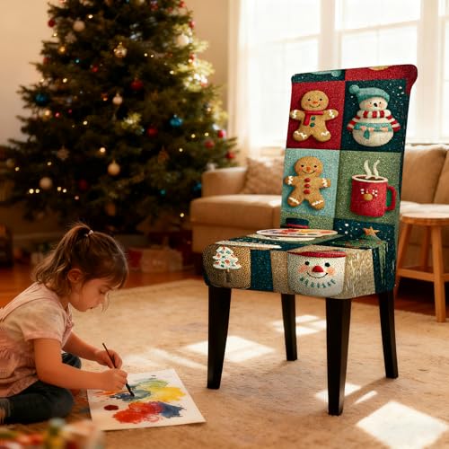 Image of Nuxovilar 6 Pack Snowman Stretch Chair Slipcovers