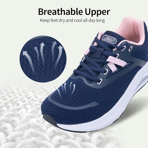 Image of AOV Wide Toe Box Shoes Women Arch Support Walking Shoes Plantar Fasciitis Orthotic Tennis Sneakers