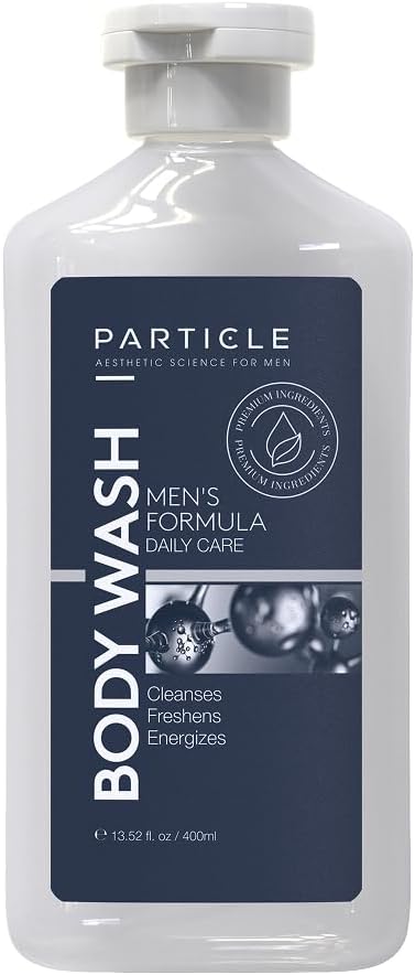 Particle Menโs Body Wash, Daily Skin Care for Men with Dead Sea Minerals, Hydrating Moisturizing Shower Gel and Cleanser for Men, All Skin Types, Fresh Citrus and Woody Scent, 13.52 FL OZ