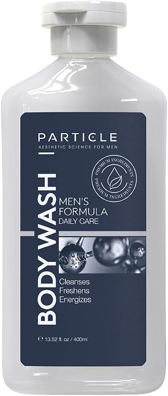 Particle Sabonete Líquido Corporal Masculino com Minerais do Mar Morto, Fragrância Cítrica e Amadeirada, 400 mL