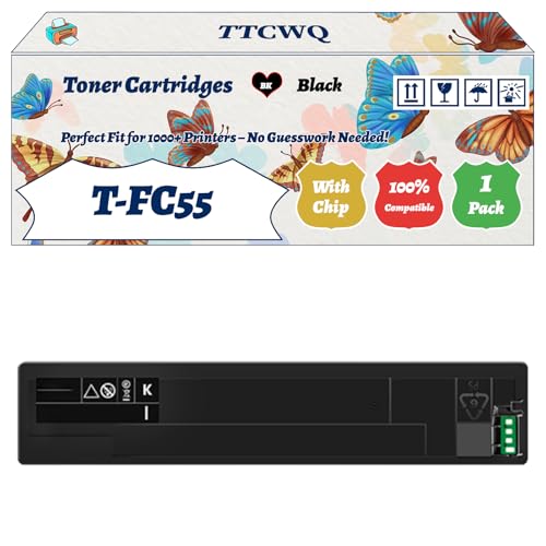 Compatible for Toshiba T-FC55 Toner Cartridges Work for Toshiba E-Studio 5520 C 5520 CT 6520 C 6520 CT 6530 C 6530 Printers (1 Pack Black)