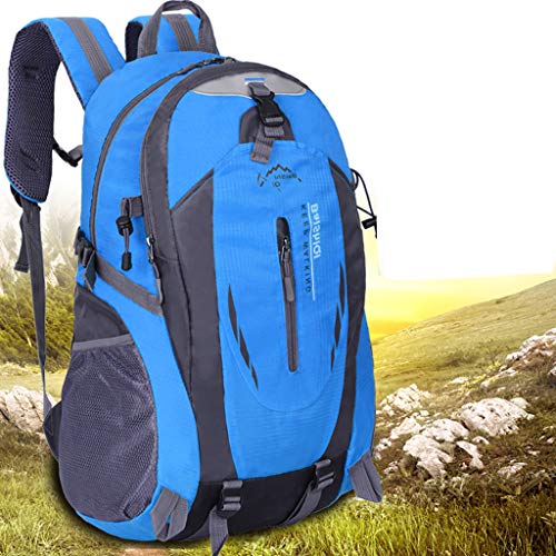 Haluoo Outdoor Sport Bacpack, Lightweight Durable Large Capacity Cycling Hiking Backpack Water Resistant Travel Rucksack Camping Mountaineering Climbing Dayback for Women Men Couples 60L (Blue)