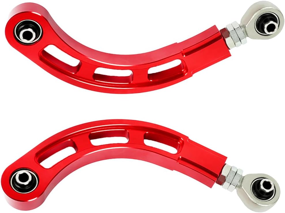 BARTOO Rear Upper Control Camber Arm, Set of 2, Adjustable Camber Rear Arms With Bearings, Fit for Mitsubishi Lancer(CY/CZ) 2008-2017, Red