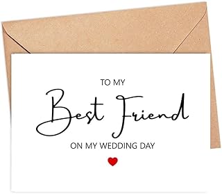 AcevedoDesign To My Best Friend On My Wedding Day Card - To My Best Friend Card - Wedding Day Card To Best Friend - Card For Best Friend On My Wedding Day - Wedding Congratulations Card