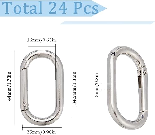 Miniatura 9 de SUNNYCLUE 1 caja, 6 unidades de 3 tamaños de latón ovalados de latón para puerta de resorte, llavero de oro de 18 quilates, mosquetón, cierres de