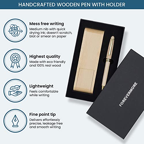 Forevermore Portfolio And Pen Bundle With Gift Boxes (Brown And Maple Wood) #TOP4