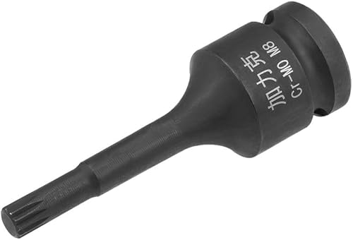 Miniatura 10 de uxcell 1/2" Drive x M9 (0.354 in) Impact Triple Square Spline Bit Socket, métrico 3" longitud, uso de acero CR-MO con destornilladores de impacto