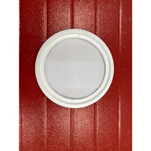 Hublot rond 310mm à visser blanc 1 vitre porte 22 à 24 mm pour porte de garage