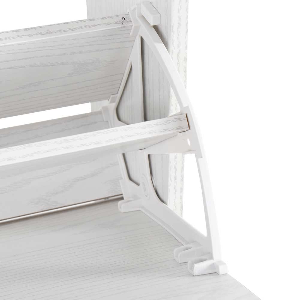 BAKAJI Scarpiera Portascarpe in Legno MDF con 4 Ante Porta Scarpe a Ribalta Maniglie in Metallo Doppia Profondità Dimensioni Compatte Slim 63 x 24 x 150 cm Ingresso Casa (Bianco Frassinato)