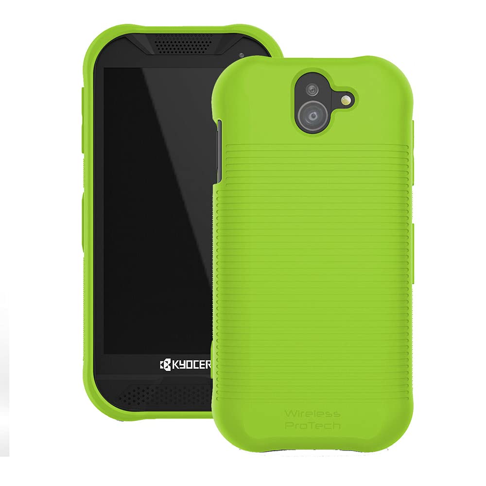 Wireless PROTECHCase compatible with Kyocera DuraForce Pro 2 phone models E6910 (Verizon) and E6920 (AT&T, FirstNet), Durable Slim Flexible Cover Case with Drop Protection (Lime Green)