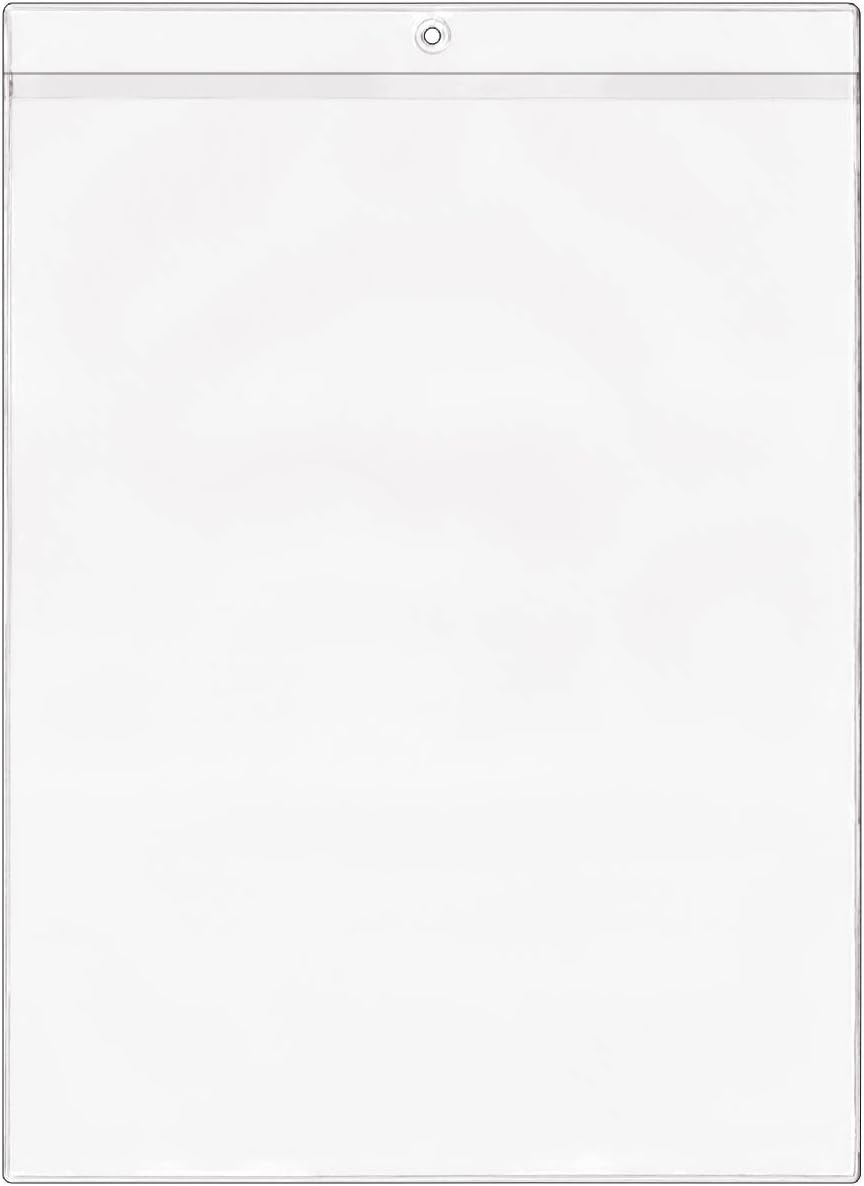 StoreSMART - 9 '' x 12 1/4'' Job Ticket Holders - 50-Pack - Vinyl Plastic - Open Short Side - HPE112S-50