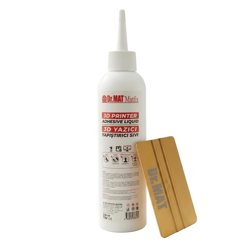 Dr. MAT MAT 3D Printer Adhesive 250 ml - Solid Welding Liquid for ABS, PLA, PETG and ASA - Prevents Deformation and Lifting - Professional Adhesion First Layer-image-7