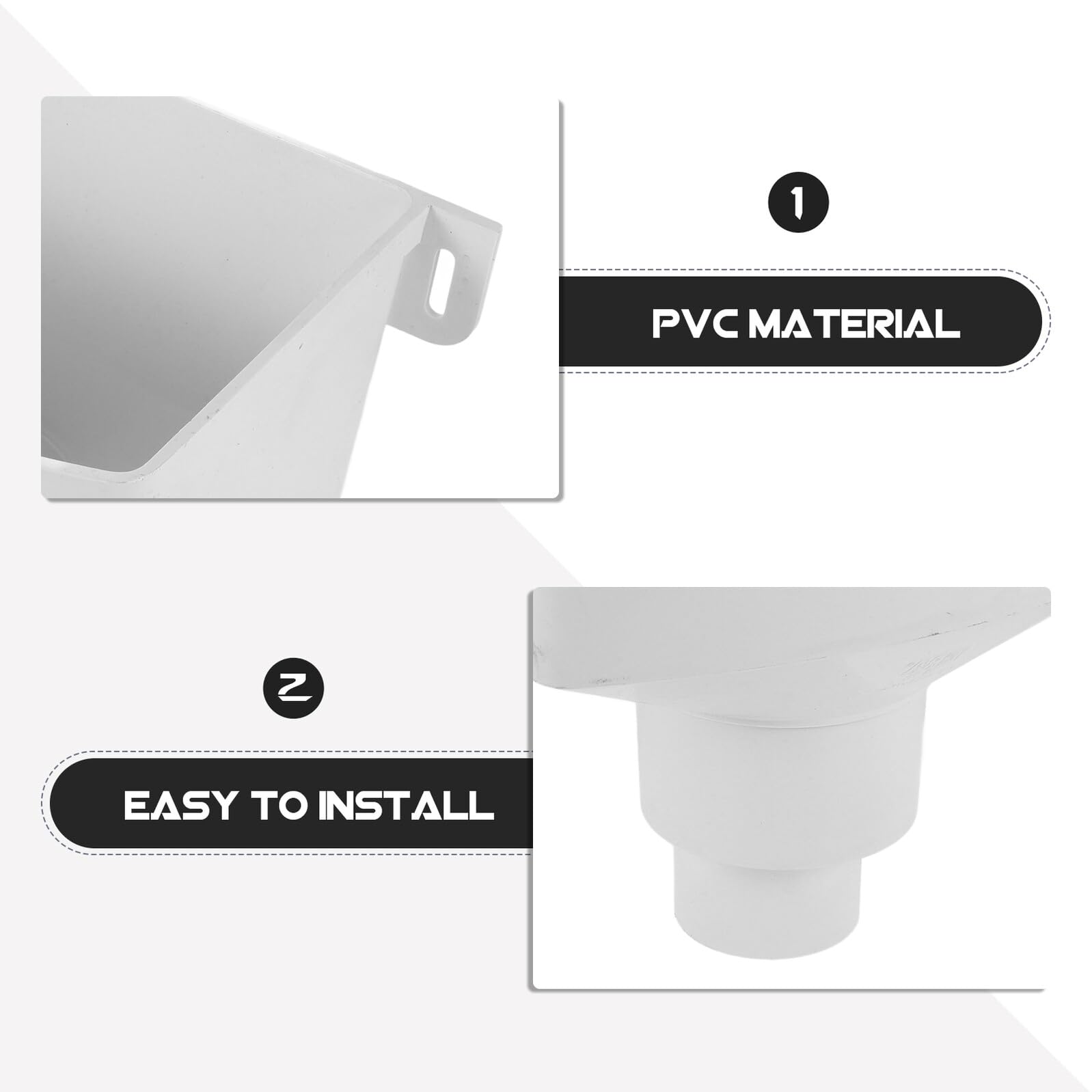 Conector de Canalón para Drenaje Pvc Blanco, Adaptador 75/110 | Pieza de Conexión para Bajante, Repuesto para Canaletas Pluviales, Desagüe Exterior