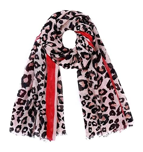 VCADEN Châle Écharpe Foulard Écharpes Châle Écharpe Douce Et Légère Protection Solaire Impression Léopard Châle Enveloppant Écharpes Echarpe (Blue : Rood, Size : 180 * 90cm)