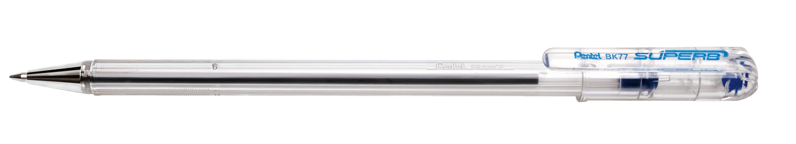 Pentel Superb Ballpoint Pen Bk77 Fine - Bk77-C Blue / Pack of 12 - Refillable Ballpoint Pen