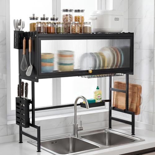 3-Tier Over-the-Sink Dish Drying Rack Expandable Kitchen Storage Shelf