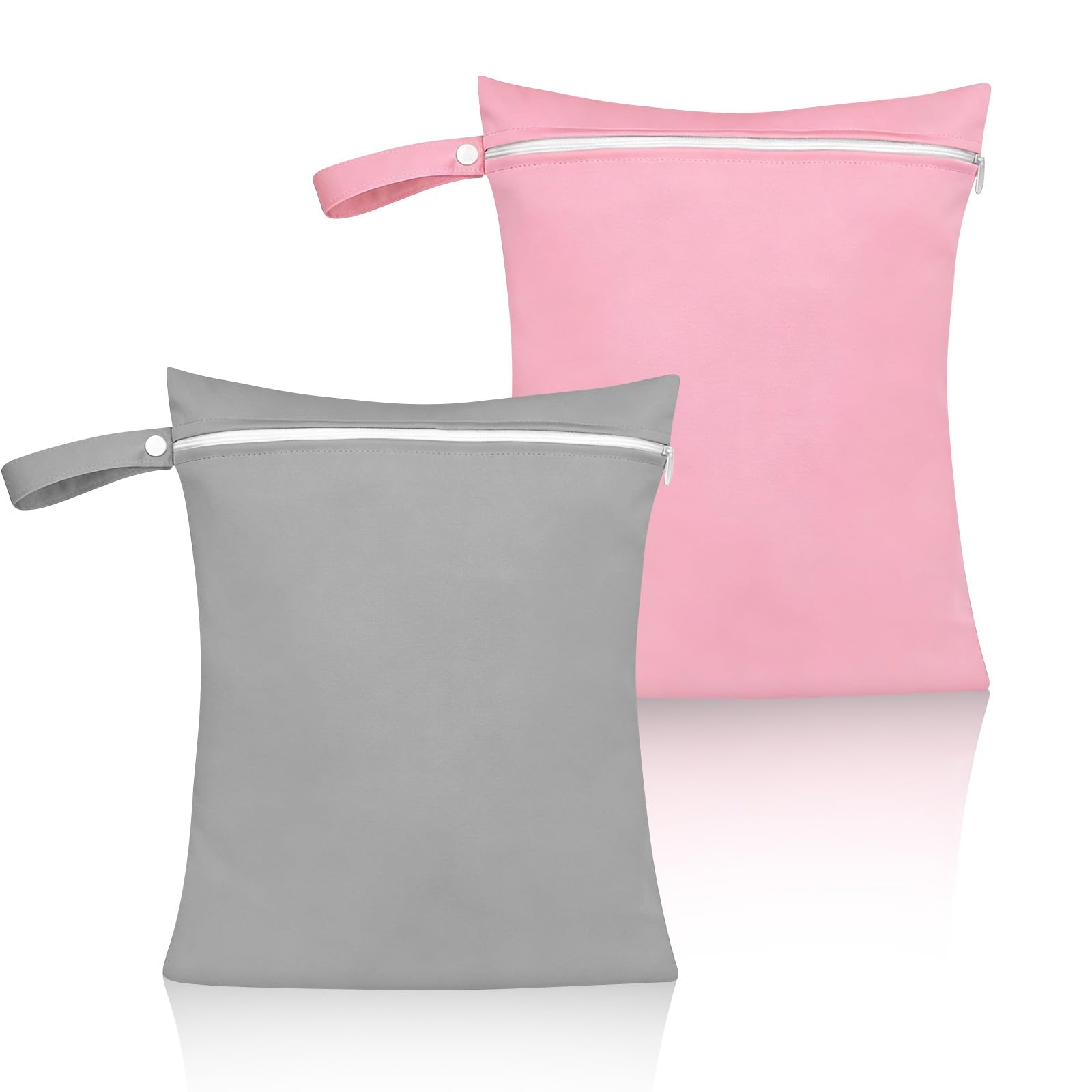TOPBELIEF 2Pcs Wet Bag, 40 x 30 cm Wet Bags for Swimming, Reusable Wet Clothes Bags, Waterproof Wet Dry Bag for Swimming Costume, Washable Cloth Diaper Pouch for Travel, Beach, Pool, Gym