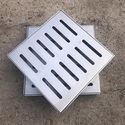 Grille carrée en métal anti-engorgement pour drainage de jardin robuste