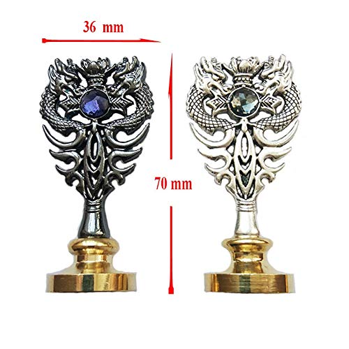YGHM Vintage Wax Seal Stamp Kit Stay Wild Moon Child Metal Dragon Handle Wedding Invitations Signature Custom Seal Stamp?Dragon Silver?