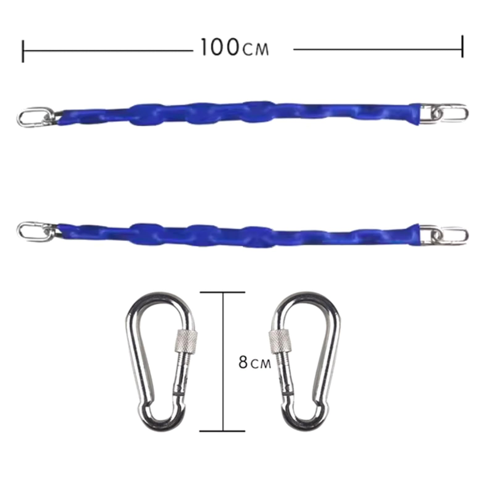 Ensemble de Sangles balançoire en métal Robuste 2 1 avec chaînes d'extension for Yoga et Fitness aérien(100cm)