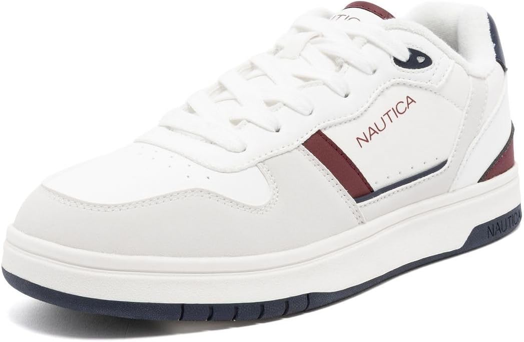 Nautica Men's Casual Lace-Up Sneakers, Stylish Oxford Walking Shoes - Lightweight, Comfortable, Versatile Everyday Footwear