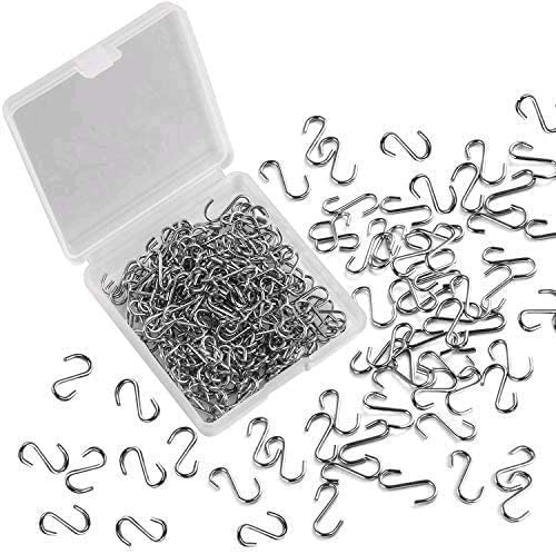 FEBSNOW 250pcs 0.55 Inch Ornament Mini S Hooks Latch Connectors Small Metal S-Shaped Wire Hook Kits for DIY Crafts with Storage Box Ornament Hangers for Halloween Christmas Tree Decoration - Image 2