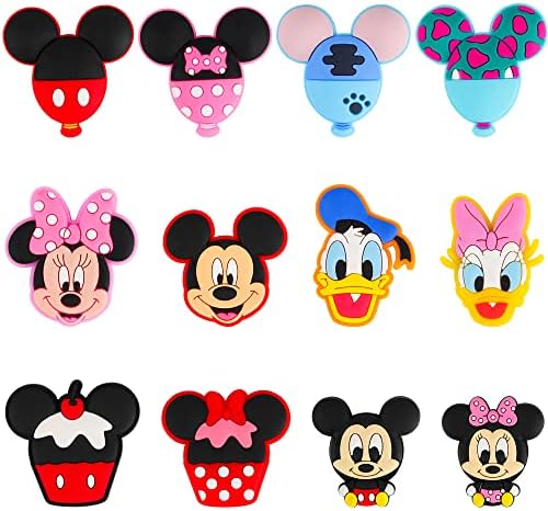 12PCS Character Magnets for Refrigerator,Mouse Themed Soft Touch Fridge Magnet for World Cruise Ship,Cute Fun Small Animal Cartoon Decor for Carnival Cruise Refrigerator Door
