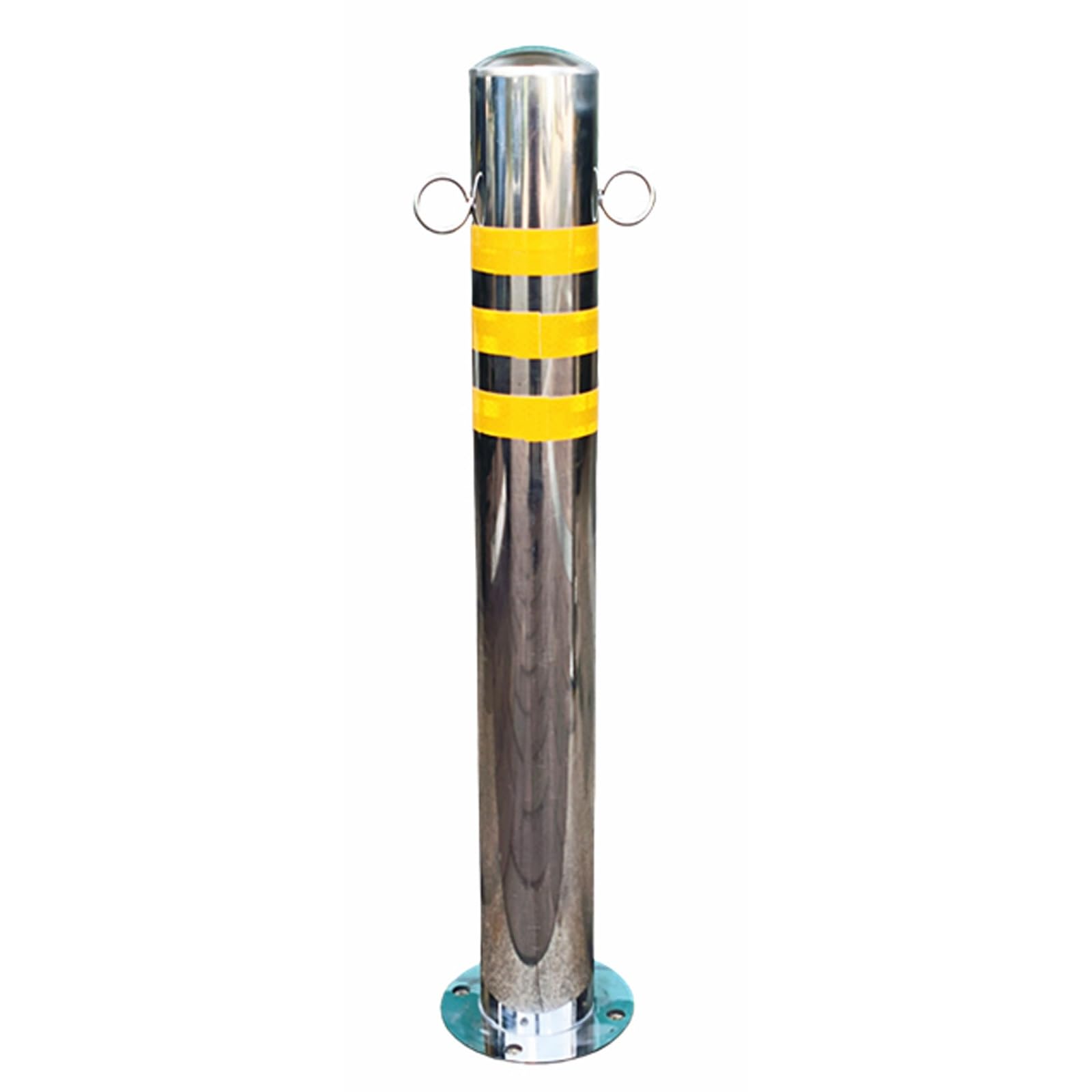 Bolardo de seguridad para entrada de vehículos, poste de protección de acero para estacionamiento, seguridad vial en garajes, color plata (1 unidad), 7,6 * 60 cm / 3 * 23,6 pulgadas