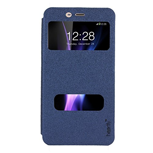 Image of Heartly GoldSand Sparkle Luxury PU Leather Window Flip Stand Back Case Cover for Coolpad Note 3 / Coolpad Note 3 Plus - Power Blue