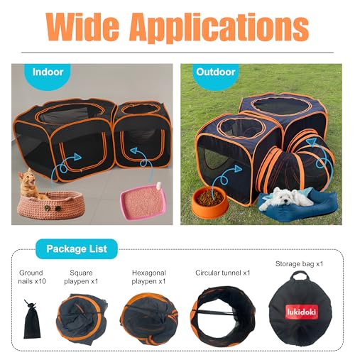 Portable Cat Dog Playpen Tent with Play Tunnel, Pop-up 3-in-1 Two-Room Pet Play House Tent, Foldable Pet Maternity Room for Puppy & Kitten, Condo for Small Animals Indoor Outdoor Play Tent Portable Cat Dog Playpen Tent with Play Tunnel, Pop-up 3-in-1 Two-Room Pet Play House Tent, Foldable Pet Maternity Room for Puppy & Kitten, Condo for Small Animals Indoor Outdoor Play Tent