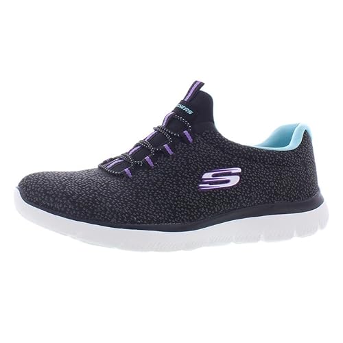 Skechers Sp Sum Fresh Take Wide Wide Womens Shoes Size 5.5, Color: Black/LT Blue