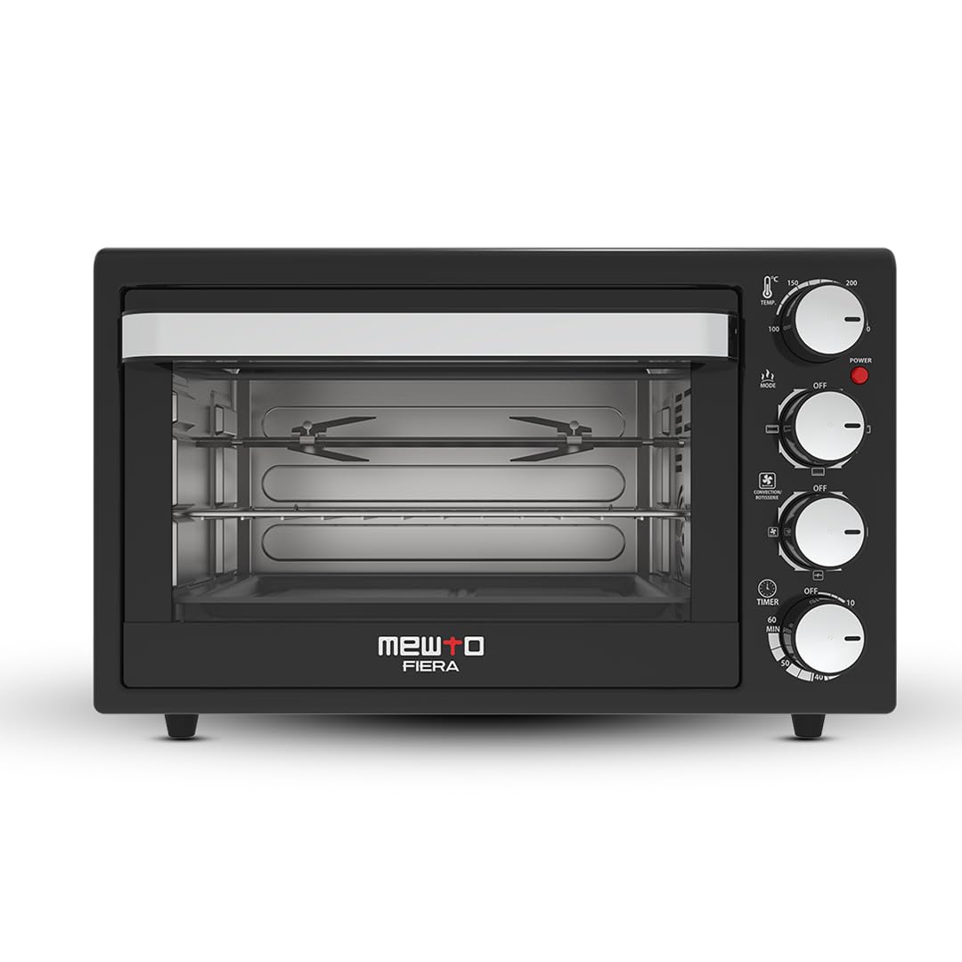Link Mewto Fiera 28L, 1600W Oven Toaster & Grill, Motorised Convection Heating, Black | 2 Years Warranty-image-49