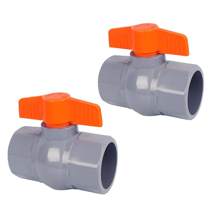 Buy 1/2 inch Inline PVC Ball Valve Compact THandle Water ShutOff
