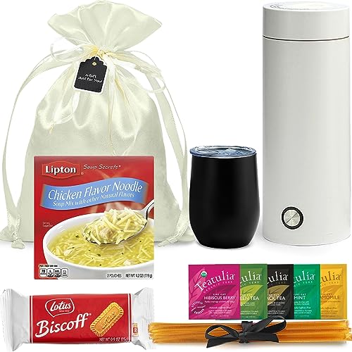 Get Well Soon Gift Basket for Men and Women Organic Tea Portable Kettle Soup