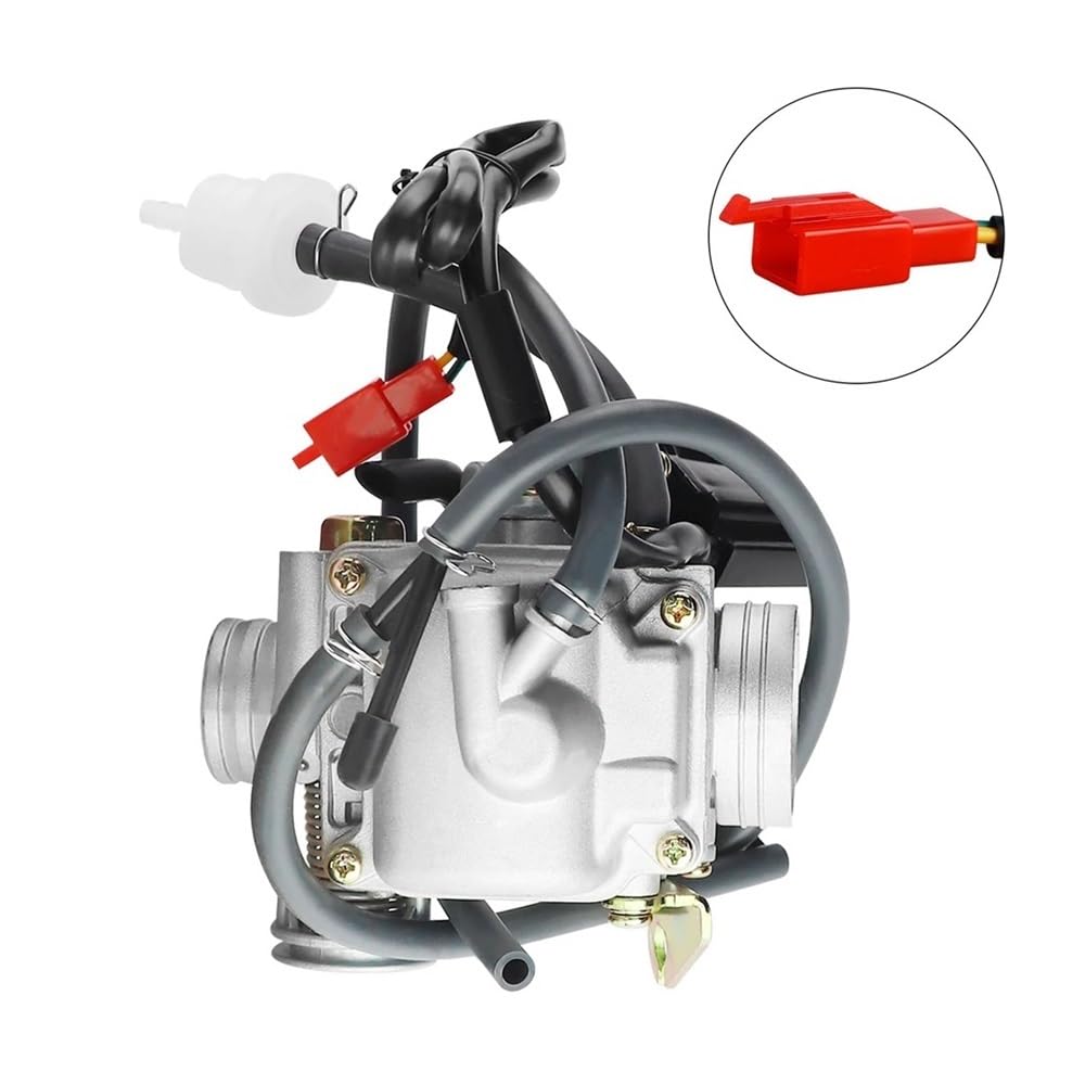 Carburador PD24J de 24mm, carburador PD24J Apto for Patinete de 4 Tiempos GY6, 125cc, 150cc, ATV, Go Karts, ciclomotor, clon de Insecto Baj QMI157 QMI152