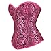 Kranchungel Corsets for Women Bustier Sexy Brocade Lace up Overbust Corset Waist Cincher Shapewear Top XX-Large Black Rose