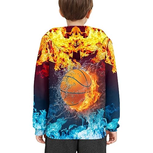 AFPANQZ Sweater with Hoodies Boy's Sweatshirt Comfortable Pullover Hoodie Long Sleeve Loose Fit Youth Kids Casual Tee Shirts2