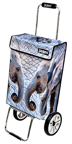 james® Einkaufstwagen Design Elefant Deluxe, moderner Einkaufstrolley, bunter Lifestyle Trolly, Rollkoffer, 40kg… – Bild 3