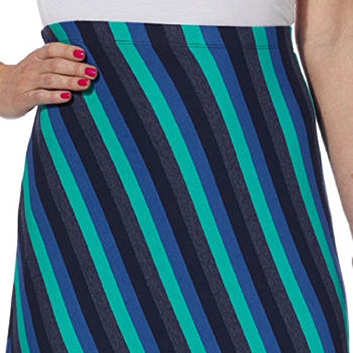 Matty M Ladies’ Long Skirt-Blue Stripe, Teal, Large4