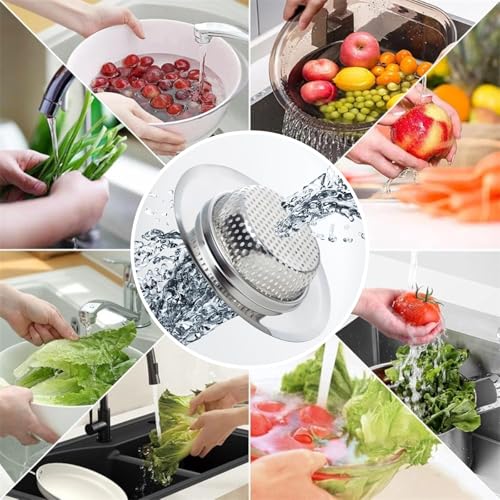 Colador para fregadero de cocina Acero inoxidable 4.5 pulg 3 unidades miniatura 7