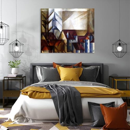 Reproduction de peintures à l'huile Teltow II de Feininger, impression toile premium