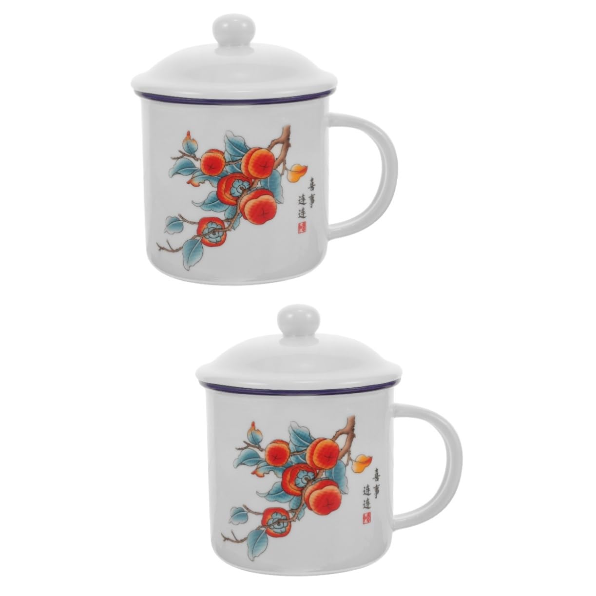 2stücke Vintage Emaille Tasse Für Hochzeit Und Party Stilvolle Teetasse Mit Deckel Robustes Langlebiges Design Für Kaffee Und Tee Praktische Outdoor Trinkbecher