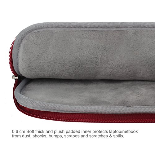 Arvok 15 15.6 16 Inch Water-Resistant Canvas Fabric Laptop Sleeve With Handle&Zipper Pocket/Notebook Computer Case/Ultrabook Briefcase Carrying Bag For Hp/Dell/Lenovo/Asus/Acer/Samsung, Wine Red #TOP4