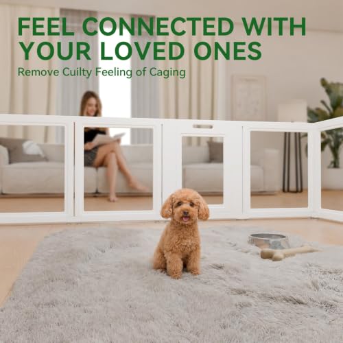 Image of EVERFRONT Clear Acrylic Dog Playpen - Clear Dog Play Pen - Easy Assemble Acrylic Dog Playpen - Puppy Playpen, Cat Playpen, Small Animal Playpen, Dog Play Pen Indoors (24 inch, 10-Pack)