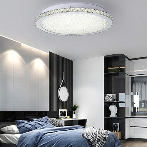 Genérico Lámparas de araña, Luces de iluminación techo cristal LED con control remoto Compatible with sala estar, ., cocina, lámpara (color: bicolor)(Promise Dimming)