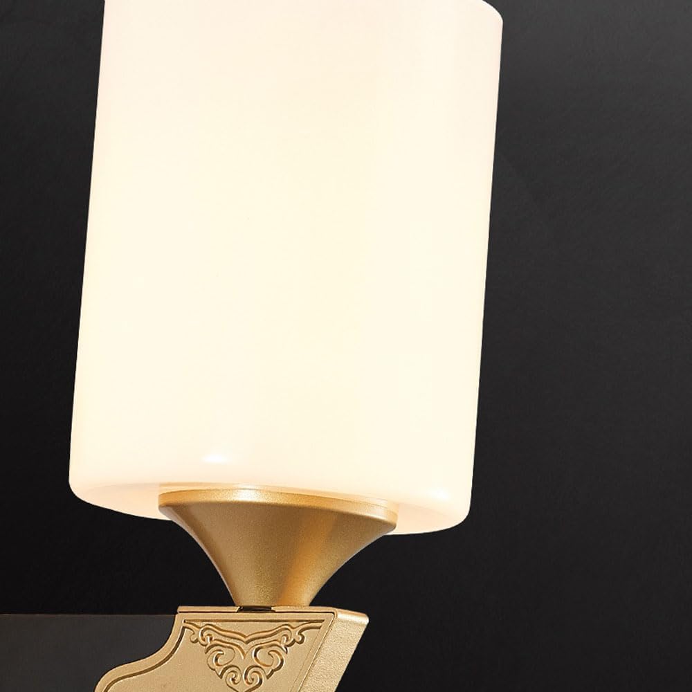 Kinkiety do sypialni, korytarza, wnętrz, nowoczesne lampy w stylu nordyckim, złote wykończenie, korpus z kutego żelaza z cylindrycznym szklanym kloszem, średniowiecze, do wezgłowia