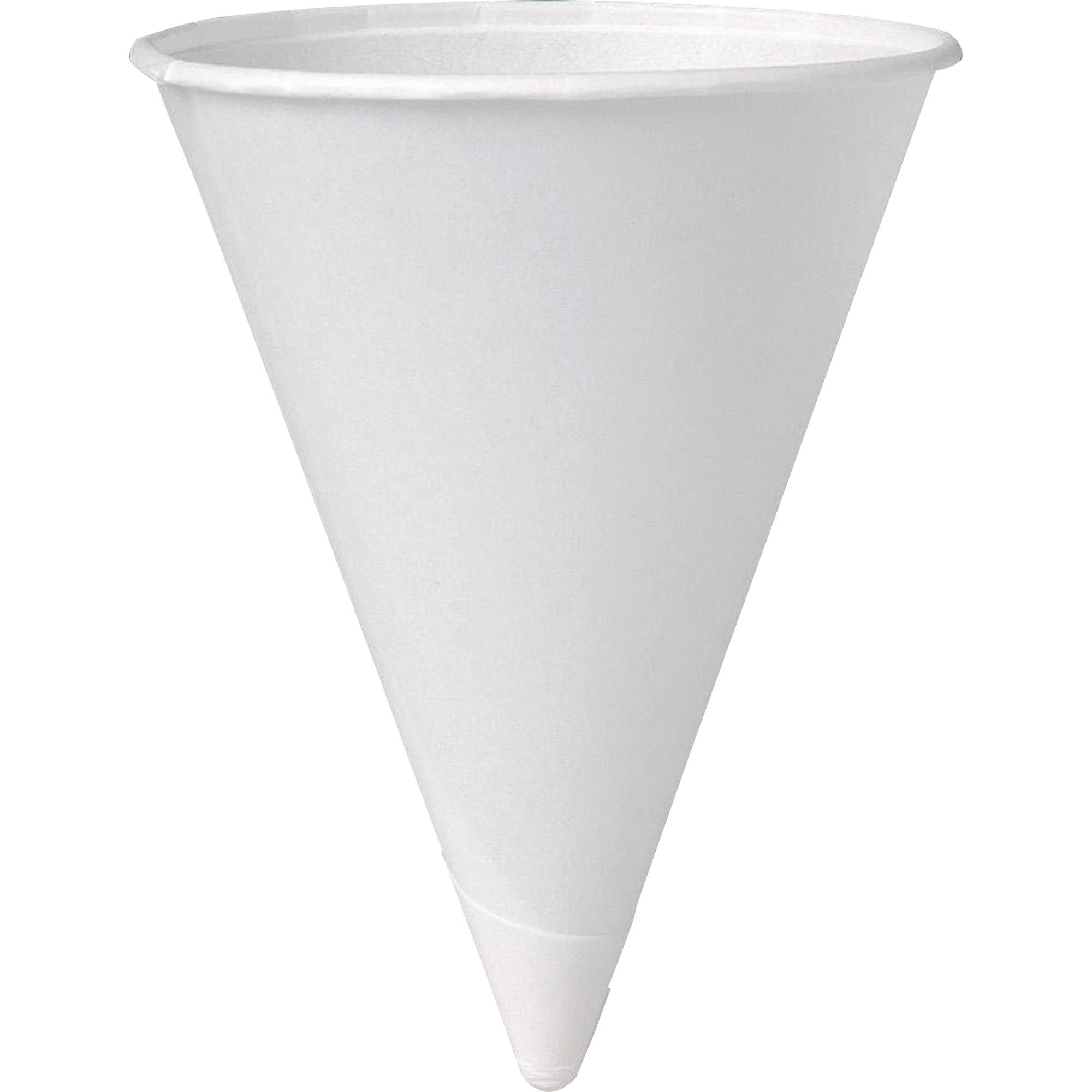 Cup Paper Cone Water Cups, White, 4 Oz, Case of 5,000