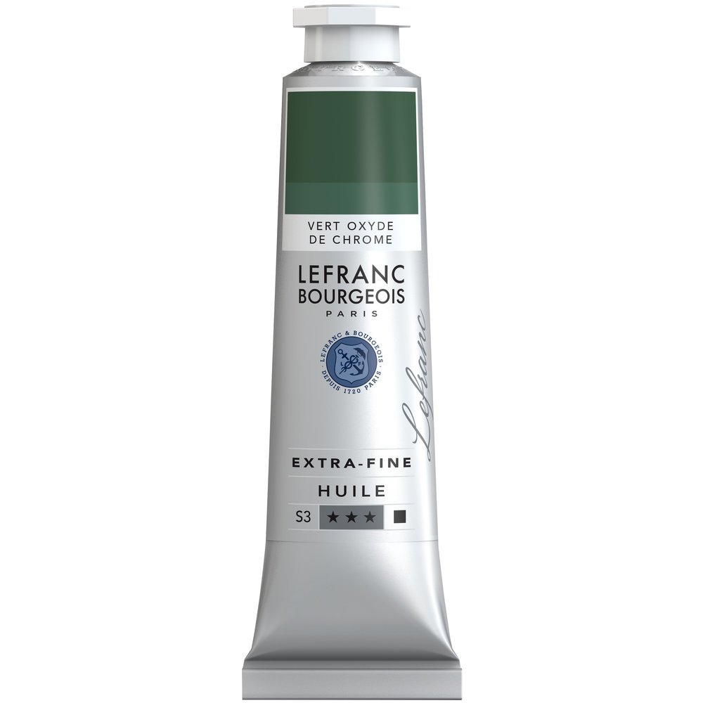 Lefranc Bourgeois 405106 extra feine Ölfarbe in Künstlerqualität aus hochwertigen Pigmenten, lebendige Farben, hohe Lichtechtheit, 40ml Tube - Chromoxydgrün