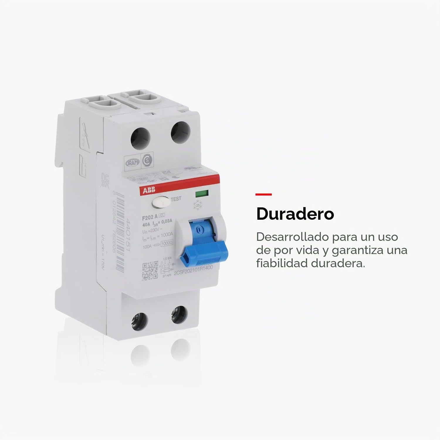 Abb F202A-40 / 0,03 interruptor de circuito de corriente residual, 4 polos